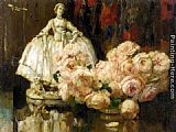 Fernand Toussaint Still Life with Roses painting